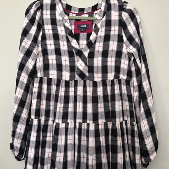 Anthropologie Maeve Amber Plaid Tiered Dress - Picture 11 of 11